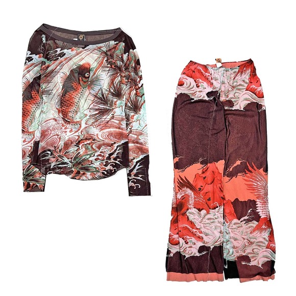 Koi Fish Mesh L/S Top & Pants - Picture 1 of 7